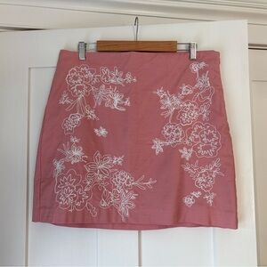 LOFT Pink Embellished Mini Skirt